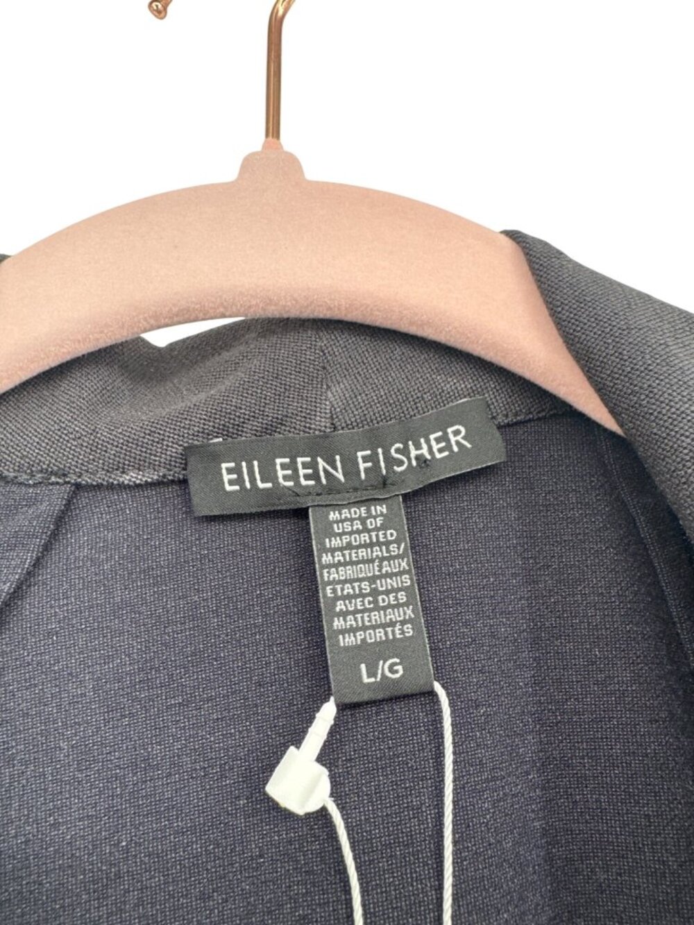 Eileen Fisher Womens gray Short Jacket Open Front crepe knit size large New $188 - Picture 4 of 5